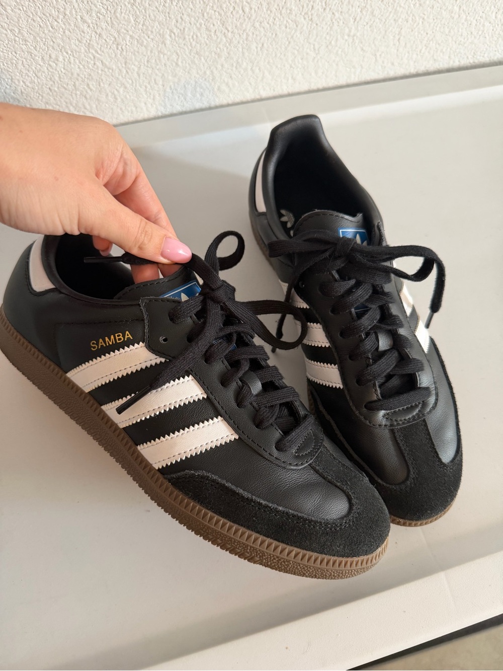 adidas Samba Sneakers - Black with White Stripes